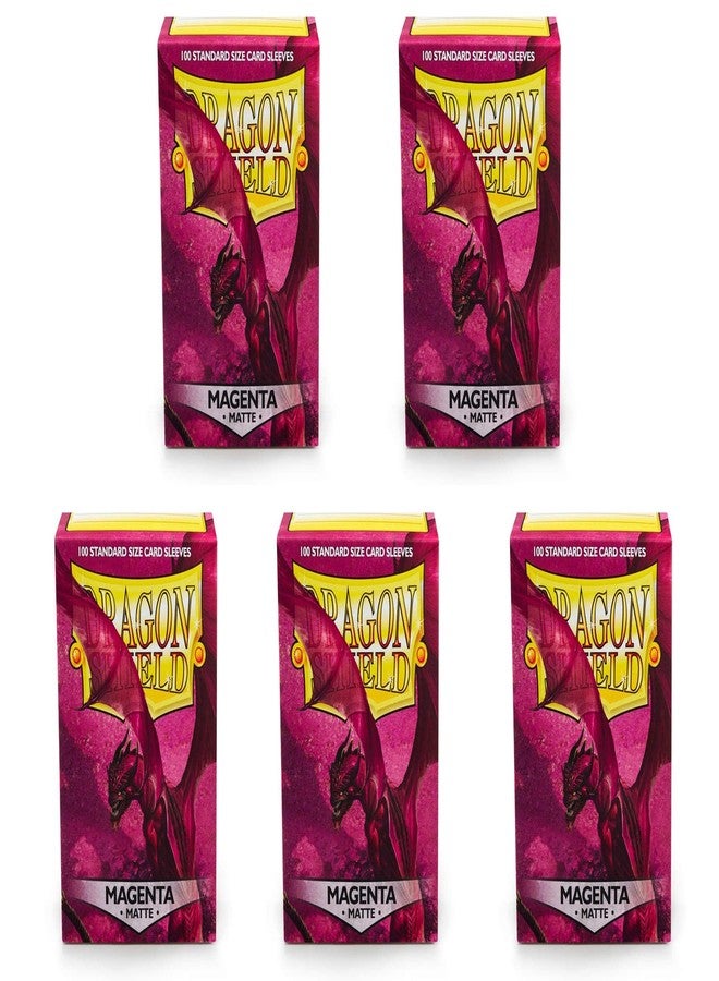dragon shield 5 Packs Dragon Shield Matte Magenta Standard Size 100 ct Card Sleeves Value Bundle! - Image 2